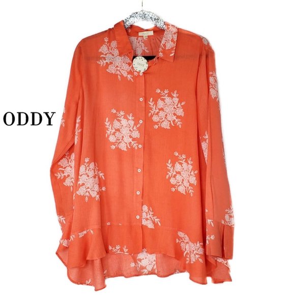 KARI SHORT SLEEVE FLORAL BLOUSE TOP - ODDI